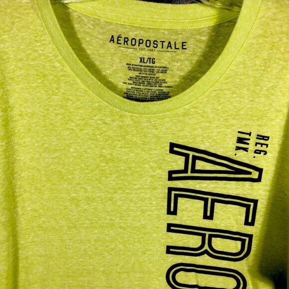 AéRopostale Men’s T Shirt Extra-Large Yellow/Black Shirt - Picture 4 of 9